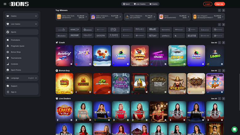 Bons Casino Desktop Game Developers
