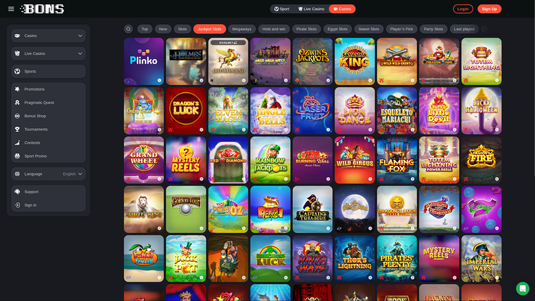 Bons Casino Desktop Jackpot