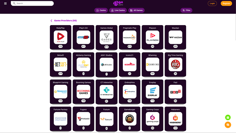 Boo Casino Desktop Game Developers
