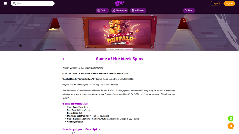 Boo Casino Desktop Game of the Week