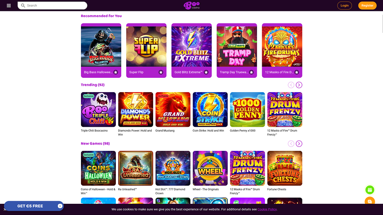 Boo Casino Desktop Games