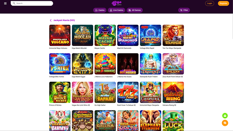 Boo Casino Desktop Jackpot