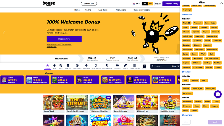 Boost Casino Desktop Game Developers