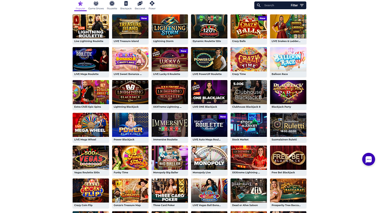 Boost Casino Desktop Live Dealer