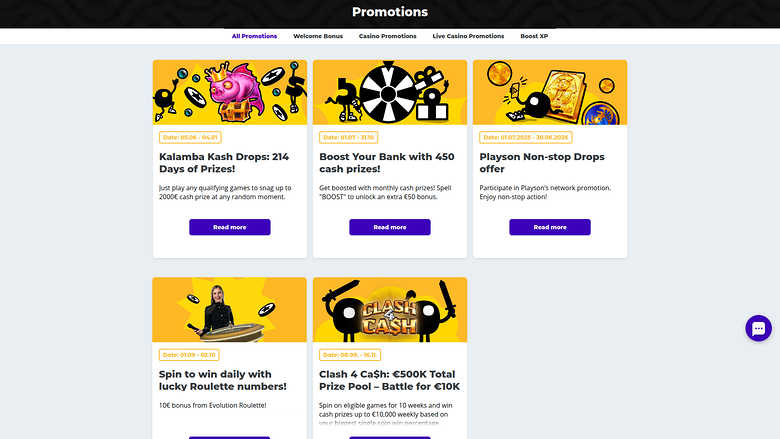 Boost Casino Desktop Promotions