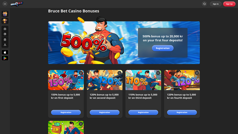 BruceBet Casino Desktop Promotions