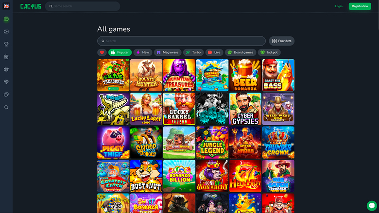 Cactus Casino Desktop Games