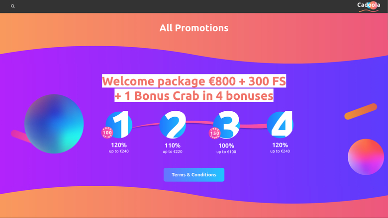 Cadoola Casino Desktop Promotions