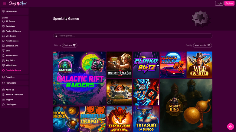 CandyLand Casino Desktop Specialty Games