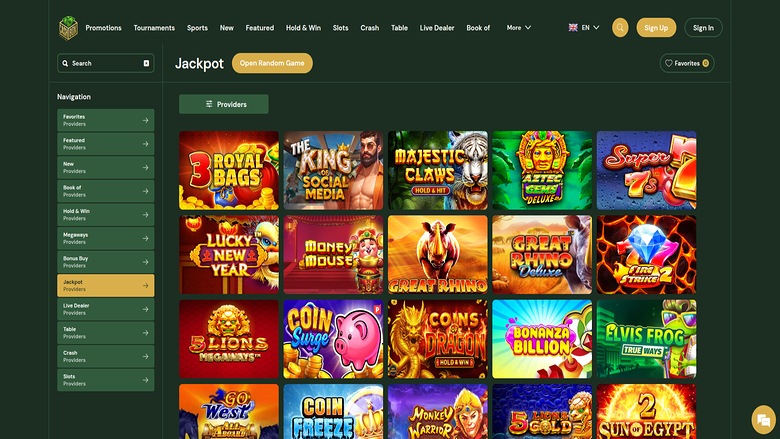 Jackpot screenshot of Cashbox Casino for Desktop
