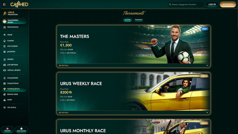 Cashed Casino Desktop Tournaments