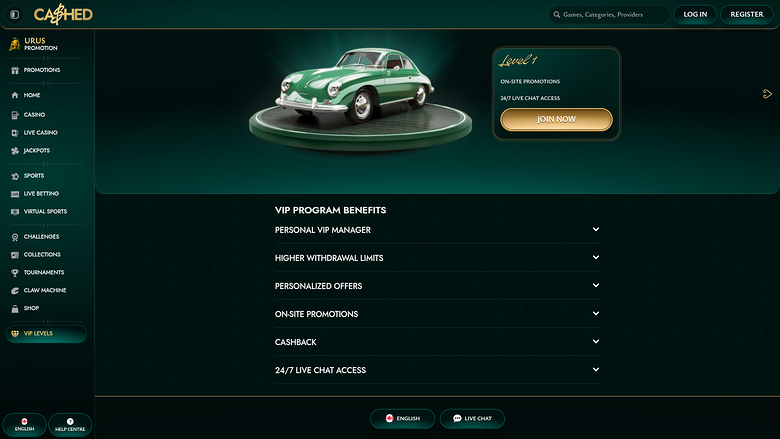 Cashed Casino Desktop VIP Program