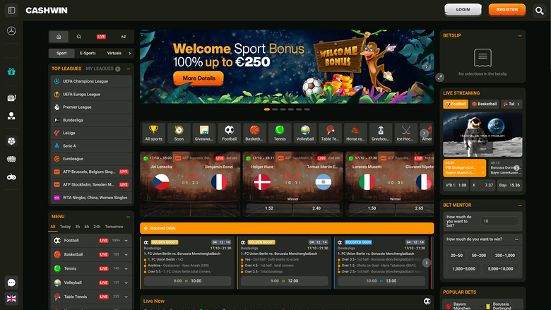Cashwin Desktop Live Sports