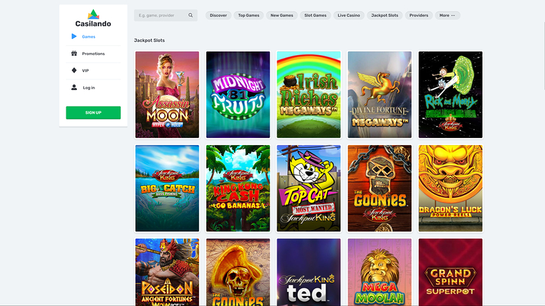 Casilando Casino Jackpot Desktop