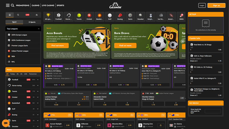 Casimba Casino Desktop Sports Betting