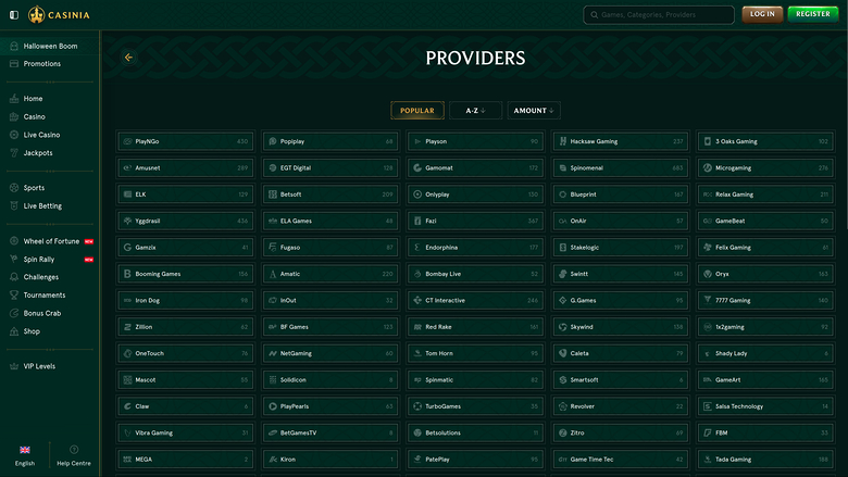Casinia Casino Desktop Game Developers