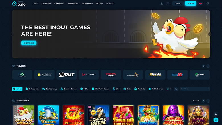 Casino Bello Desktop Homepage