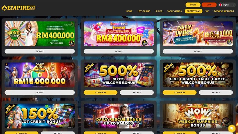 Casino Empire777 Desktop Promotions
