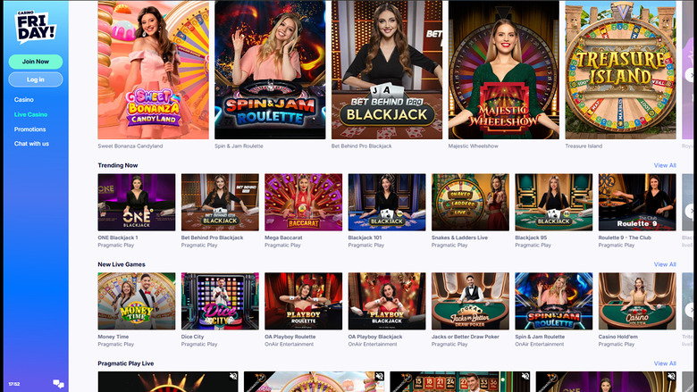 Casino Friday Live Dealer Desktop