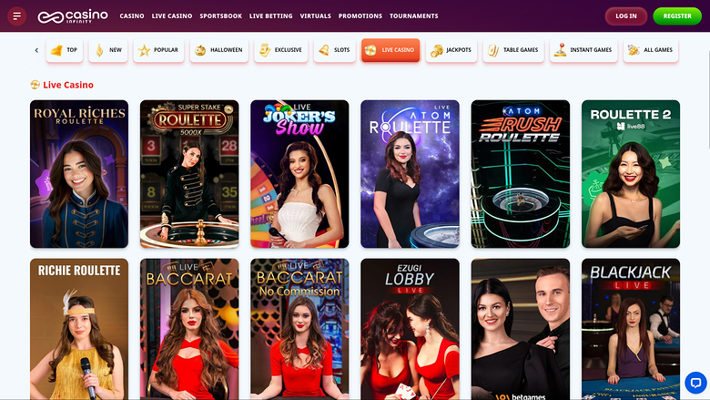 Casino Infinity Desktop Live Dealer