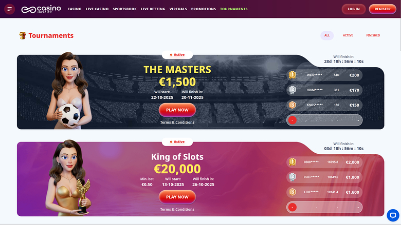 Casino Infinity Desktop Tournaments