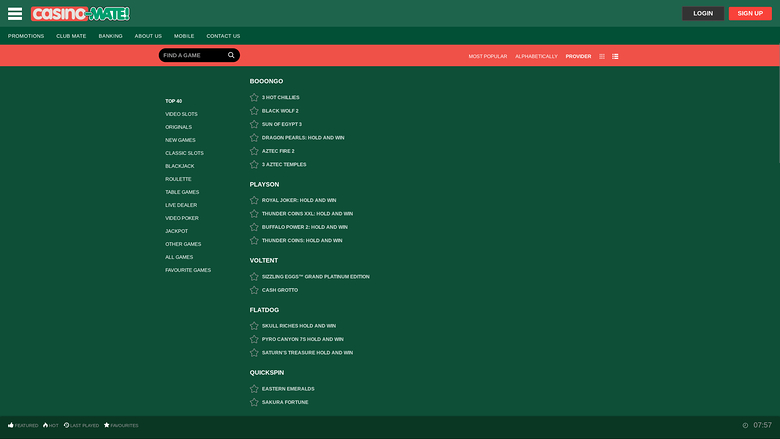 Casino Mate Desktop Game Developers