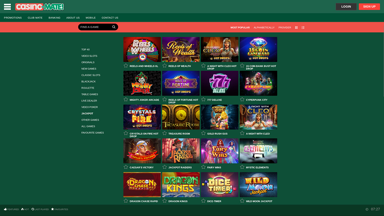 Casino Mate Desktop Jackpot