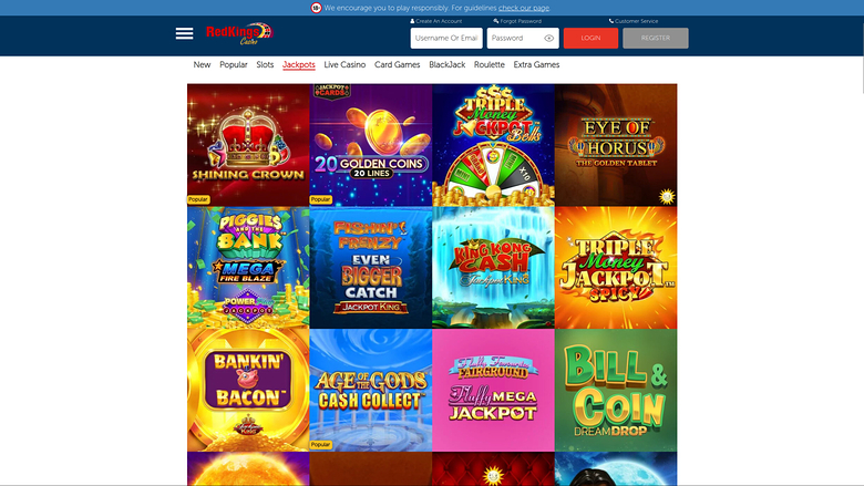 Casino RedKings Desktop Jackpot