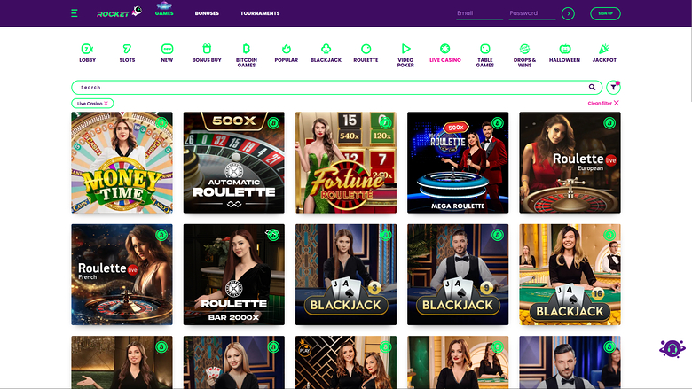 Casino Rocket Desktop Live Dealer