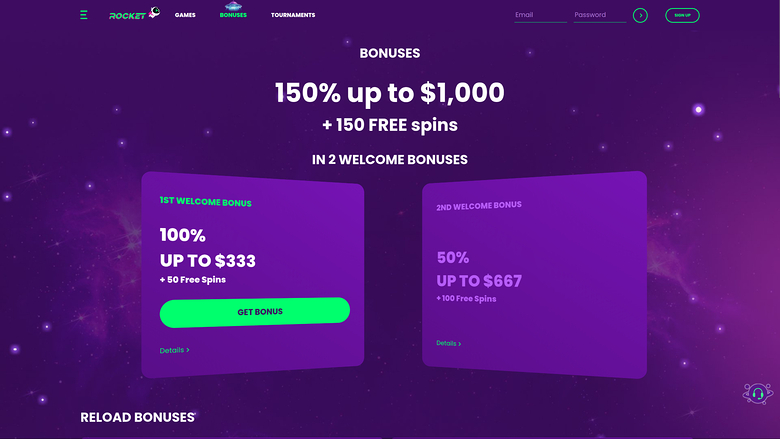 Casino Rocket Desktop Promotions