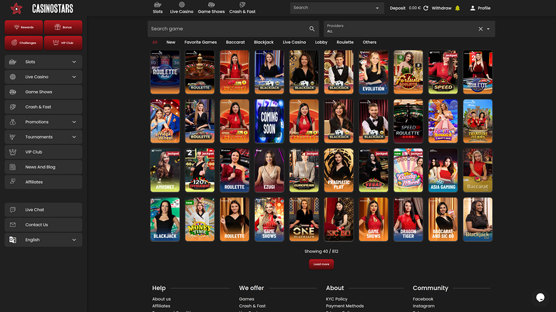Casino Stars Desktop Live Dealer