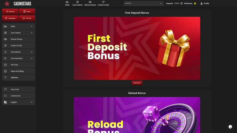 Casino Stars Desktop Promotions