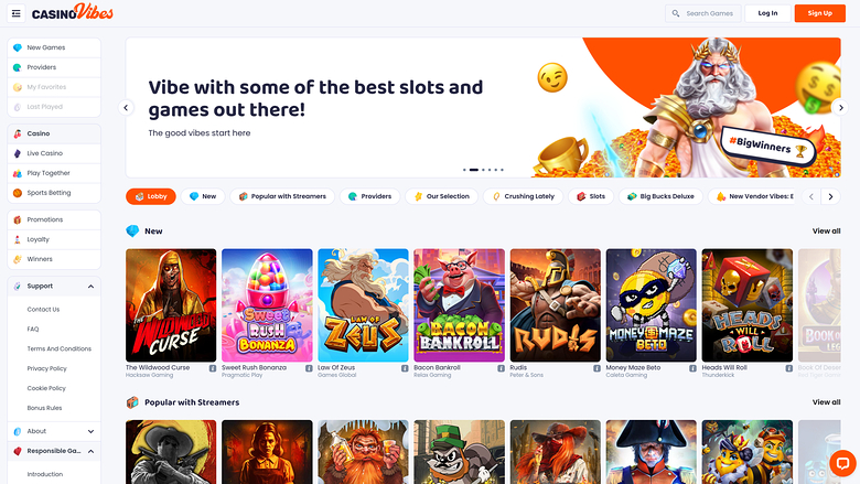 Casino Vibes Desktop Games