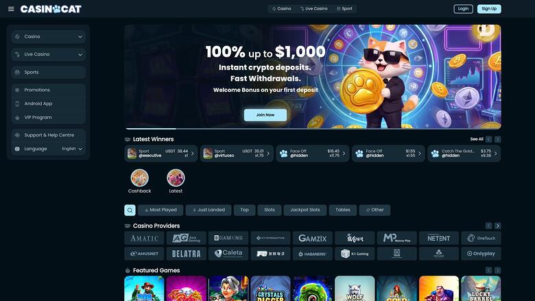 CasinoCat homepage