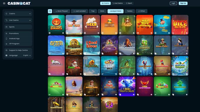 CasinoCat jackpot page