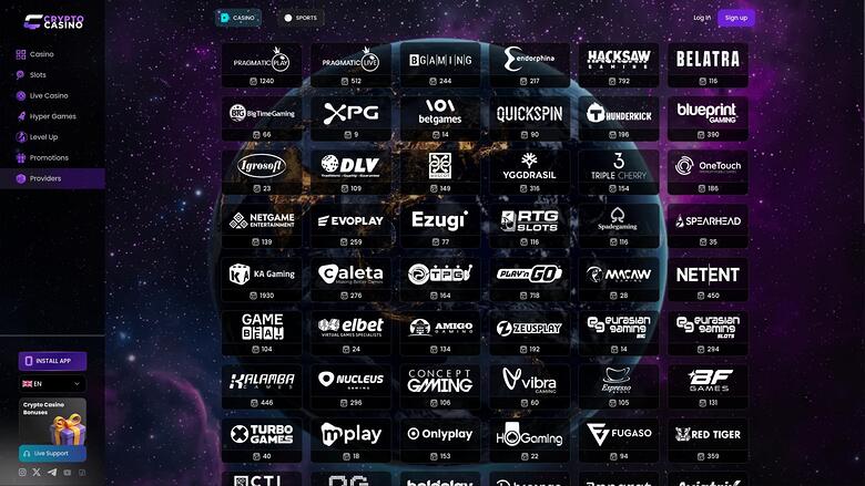 CasinoCrypto.io game developers page