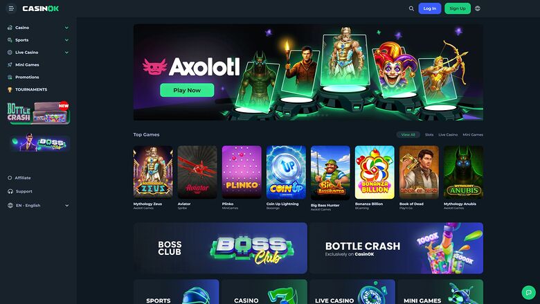 CasinOK Desktop Homepage
