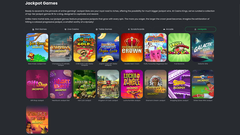 CasinoKings.com Desktop Jackpot