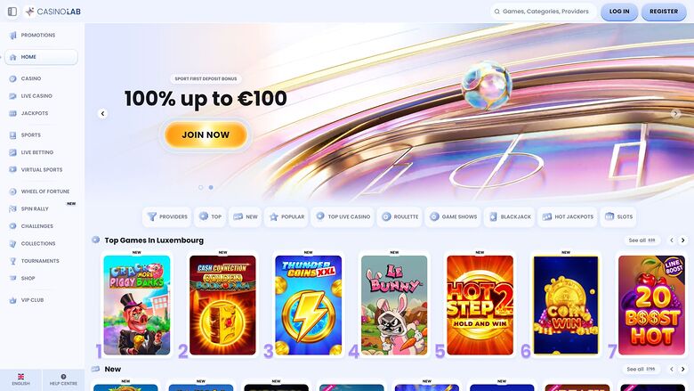 CasinoLab Desktop Homepage