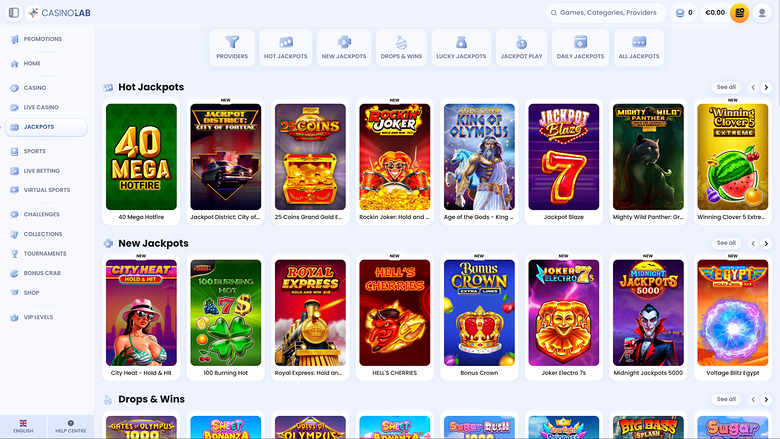 CasinoLab Desktop Jackpot