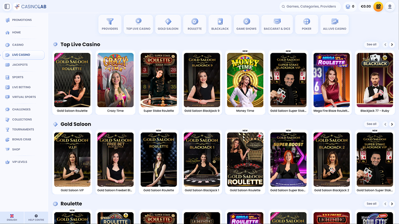 CasinoLab Desktop Live Dealer