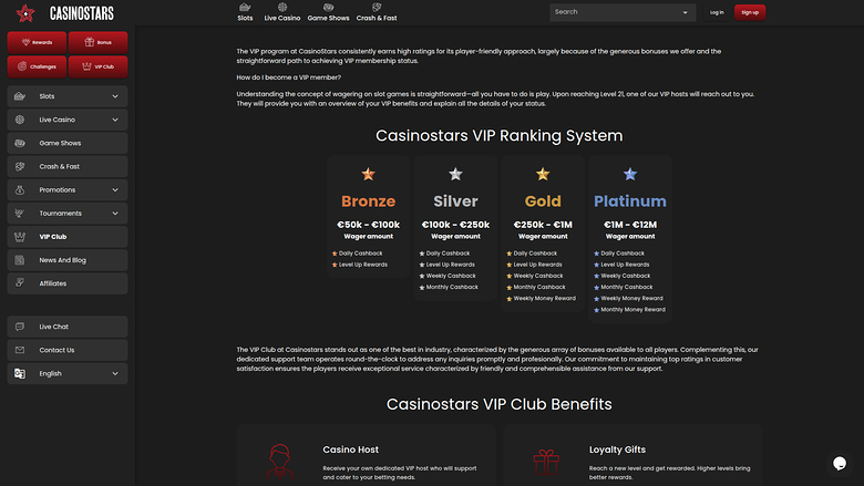 Casino Stars Desktop VIP Program