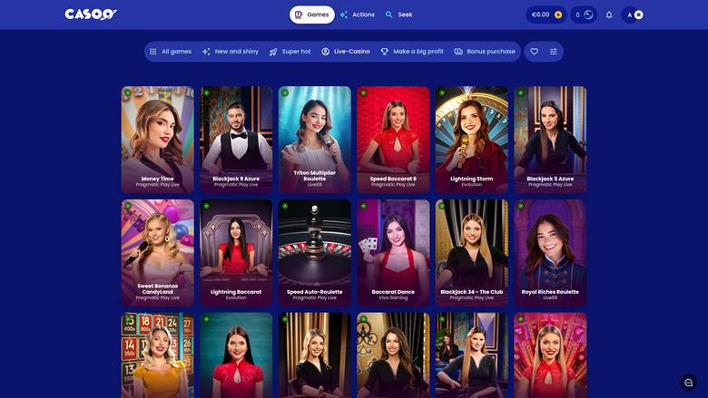 Casoo Casino Desktop Live Dealer
