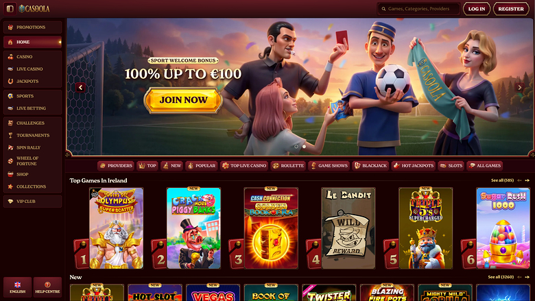 Casoola Casino Homepage