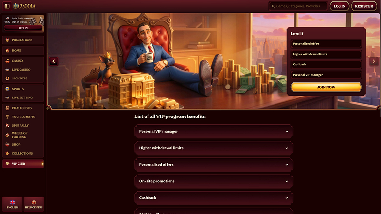 Casoola Casino VIP Program