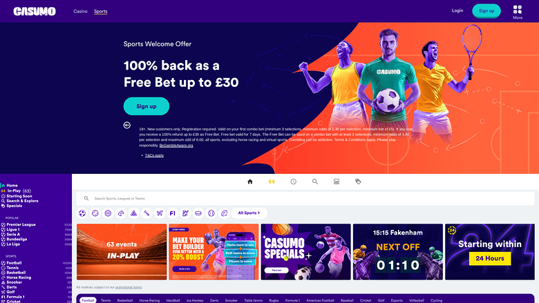 Casumo Casino Sports Desktop