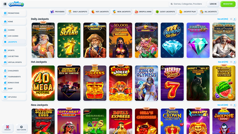 Cazimbo Casino Desktop Jackpot