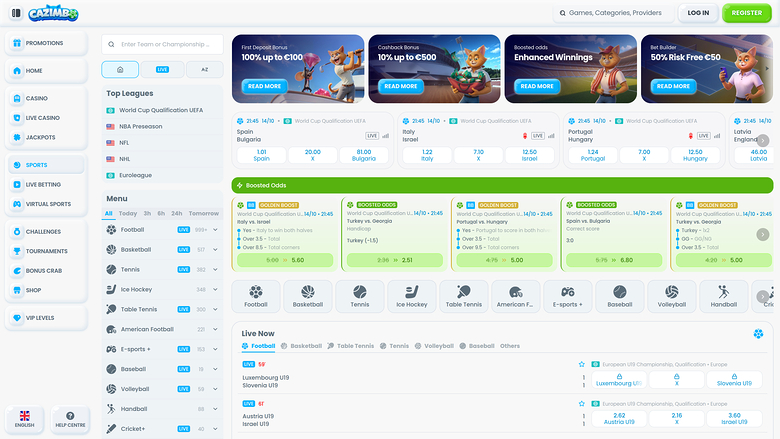 Cazimbo Casino Desktop Live Sports