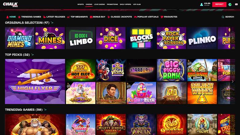 ChalkWins Casino Desktop Games
