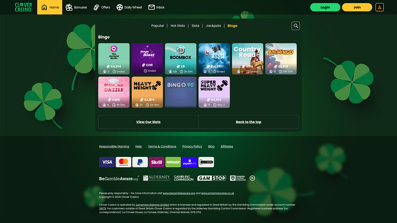 Clover Casino Desktop Bingo